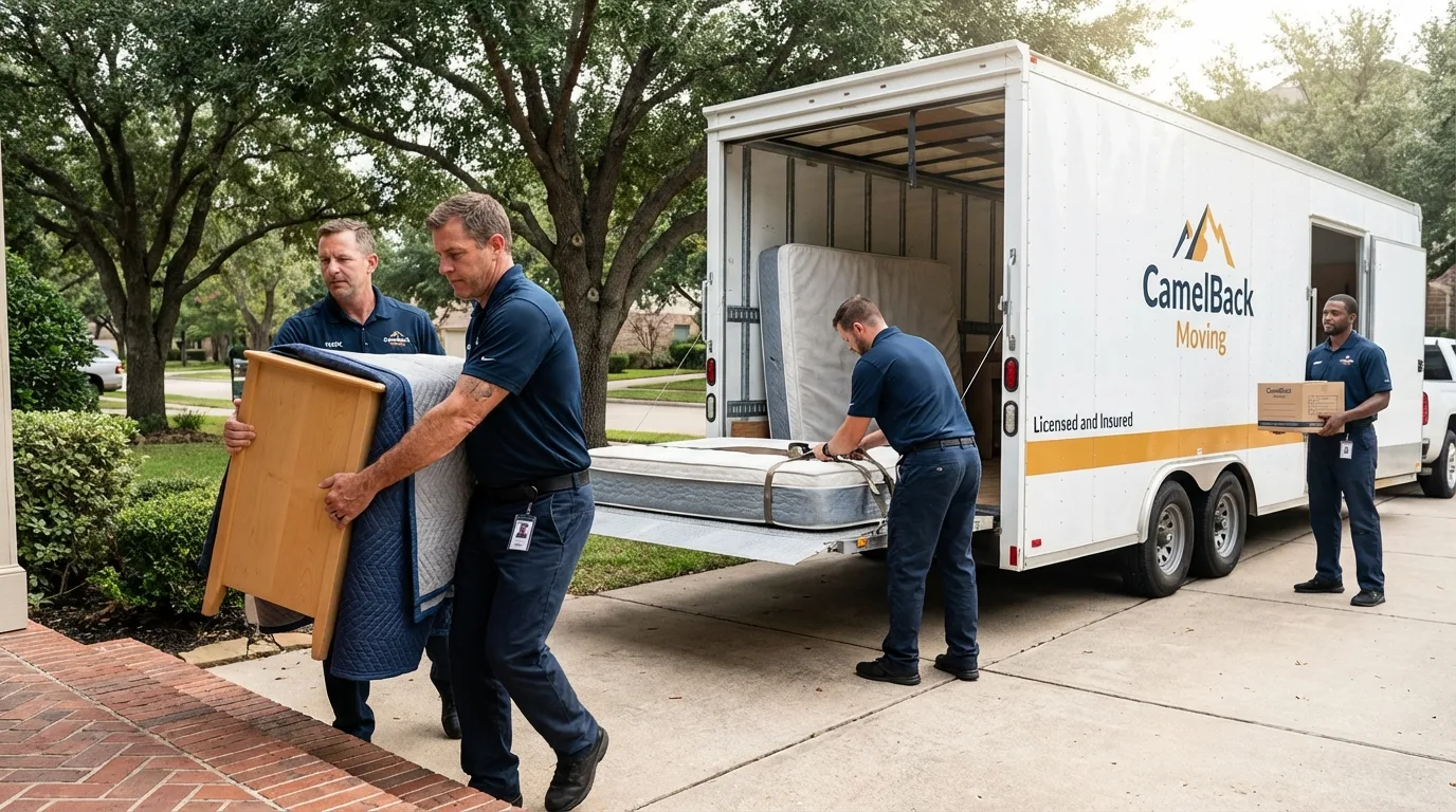 Crew loading residential truck for cross-state move from Dyersburg, TN