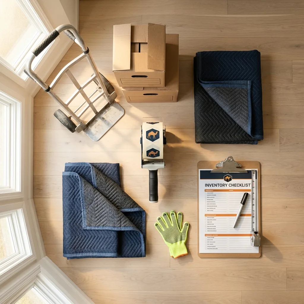 Professional moving supplies and packing materials layout for Dyersburg residential relocations